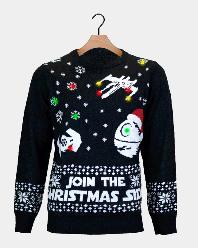 Pull de Noël LED pour femme « Rejoignez le camp de Noël »