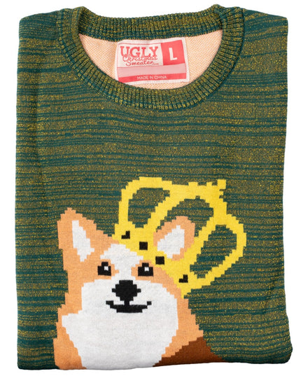 Pull de Noël moche pour les amoureux des chiens Queen Corgi