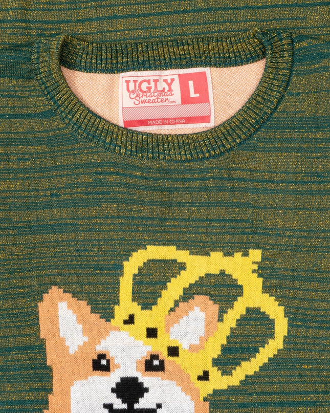 Pull de Noël moche pour les amoureux des chiens Queen Corgi