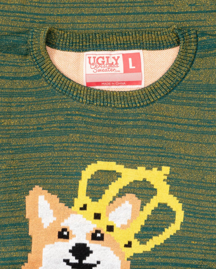 Pull de Noël moche pour les amoureux des chiens Queen Corgi
