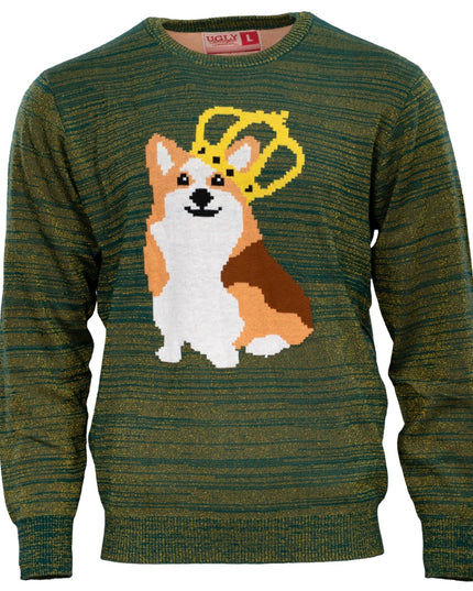 Pull de Noël moche pour les amoureux des chiens Queen Corgi