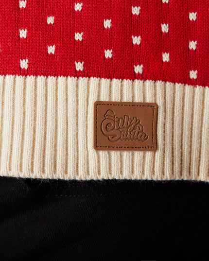 Pull de Noël rouge rétro à motif renne pour homme