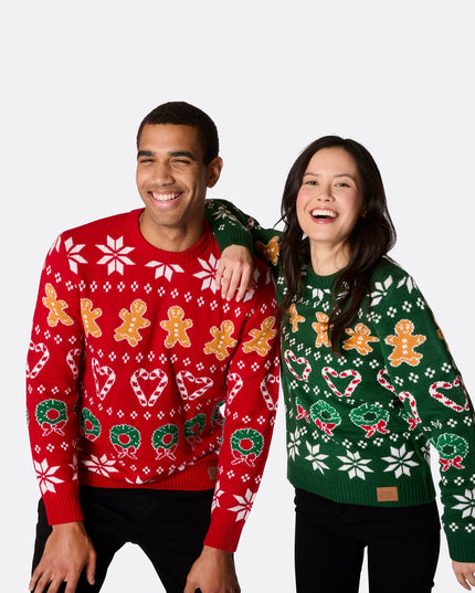 Pull de Noël rouge pour homme, idéal pour les réunions de famille festives