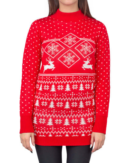 Robe pull de Noël moche pour femme avec motif renne rouge