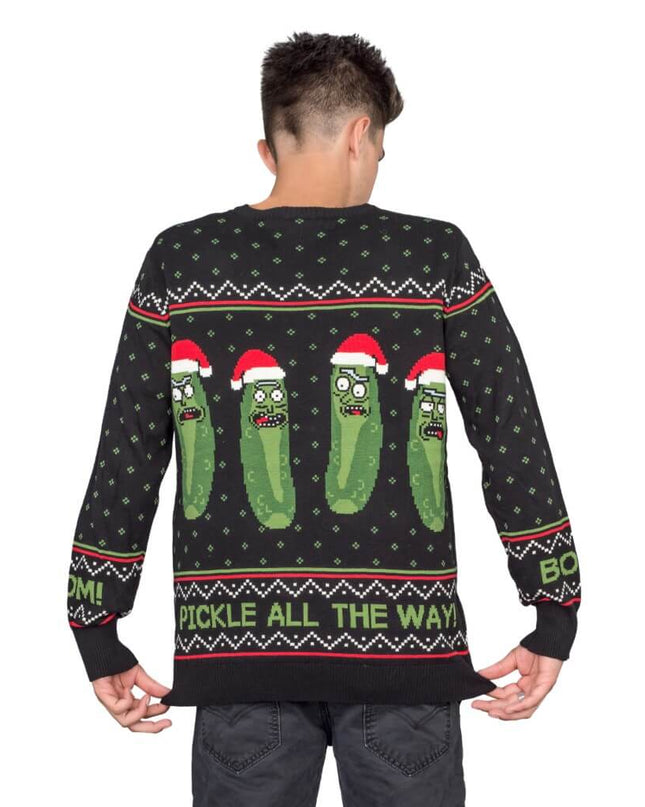 Pull de Noël moche Rick et Morty PickleRick avec lumières
