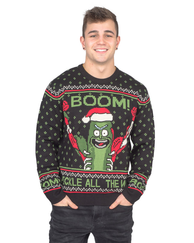 Pull de Noël moche Rick et Morty PickleRick avec lumières