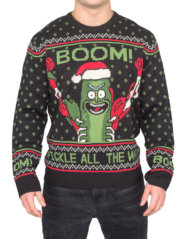 Pull de Noël moche Rick et Morty PickleRick avec lumières