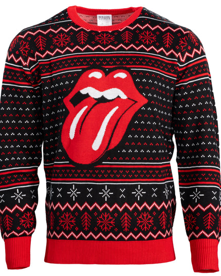 Pull de Noël moche Rolling Stones avec lèvres et langue