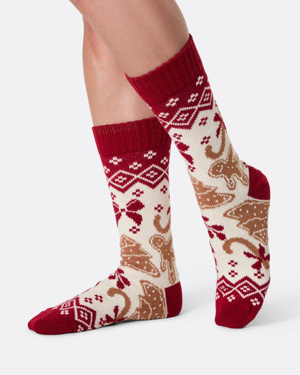 Chaussettes de Noël tricotées en forme de pain d'épice