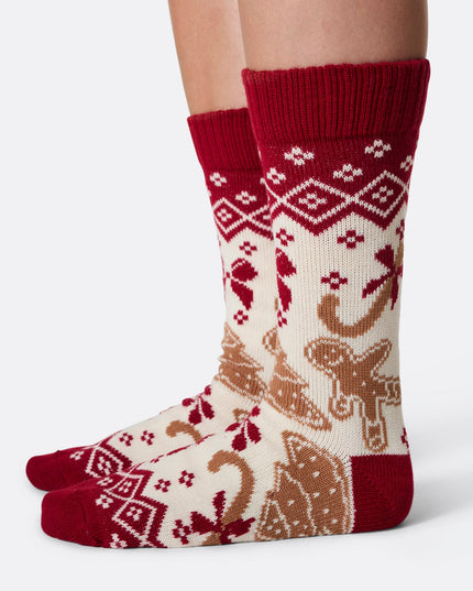 Chaussettes de Noël tricotées en forme de pain d'épice