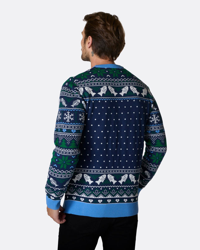 Pull de Noël pour homme avec trois poissons sages