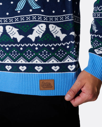 Pull de Noël pour homme avec trois poissons sages