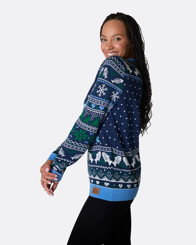 Pull de Noël pour femme avec trois poissons sages