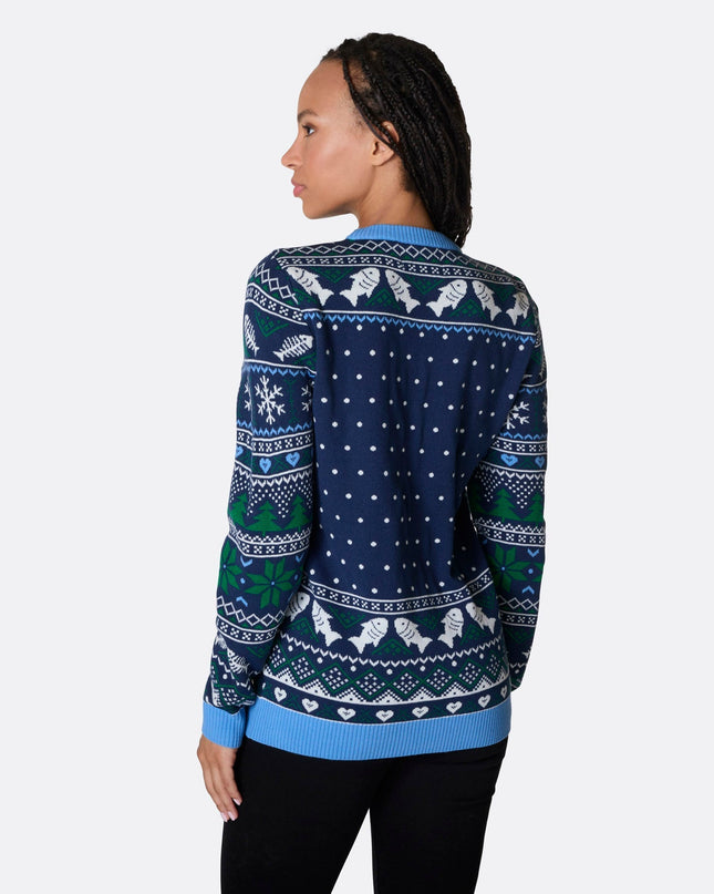 Pull de Noël pour femme avec trois poissons sages