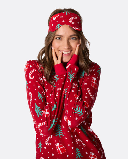 Red Christmas Monster Sleep Mask