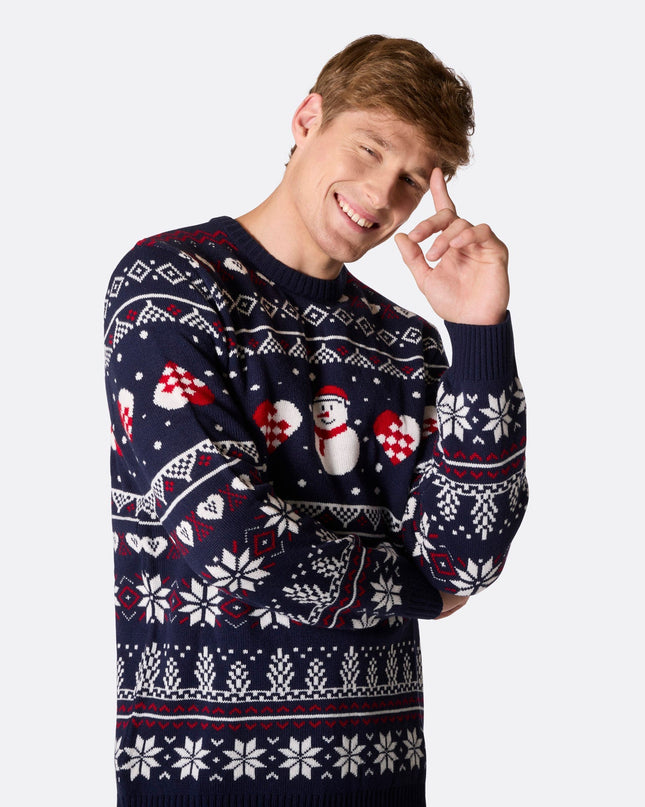 Pull de Noël bonhomme de neige pour homme