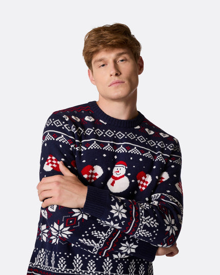 Pull de Noël bonhomme de neige pour homme