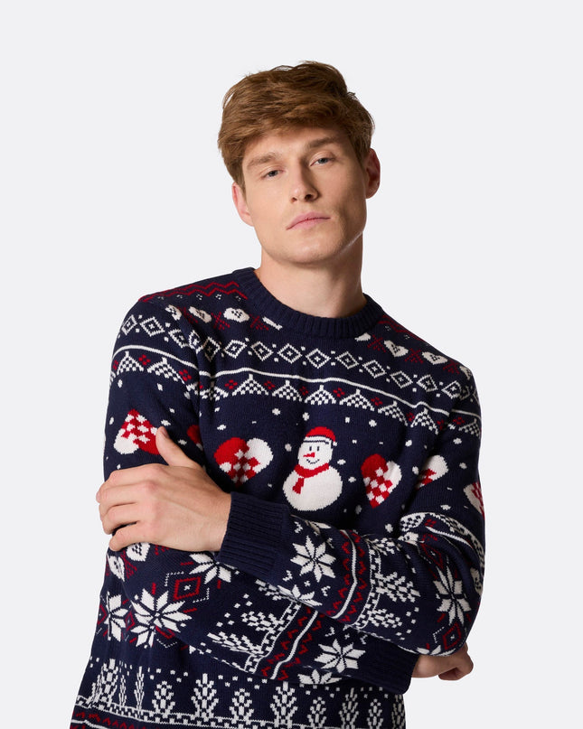 Pull de Noël bonhomme de neige pour homme