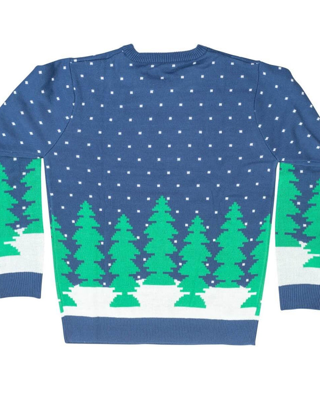 Pull de Noël moche avec le Père Noël qui fait caca dans la cheminée