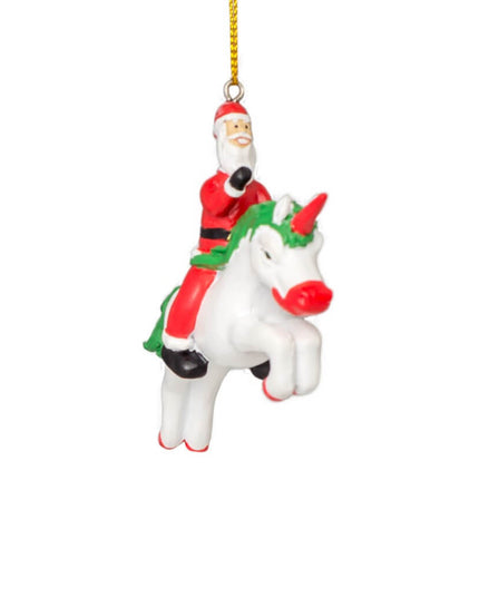 Décoration de sapin de Noël Licorne Père Noël