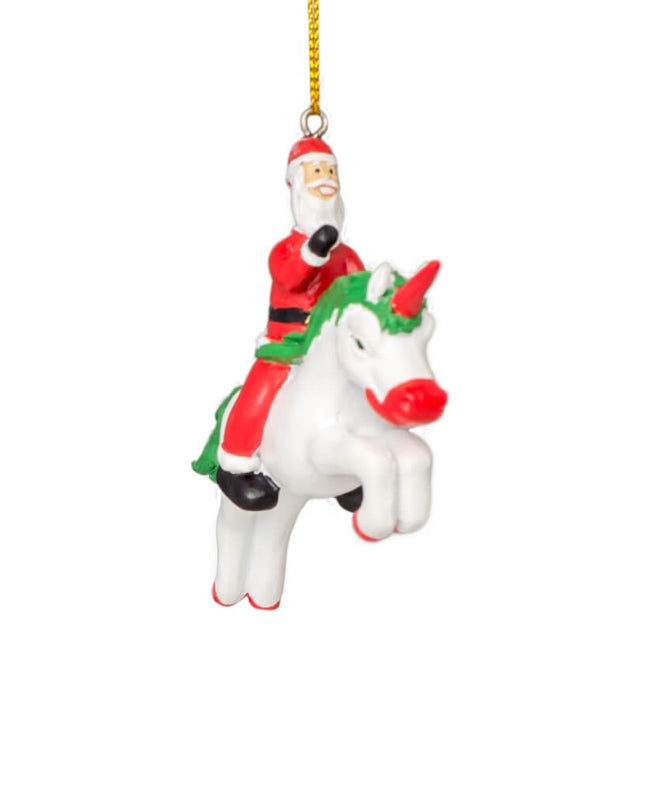 Décoration de sapin de Noël Licorne Père Noël
