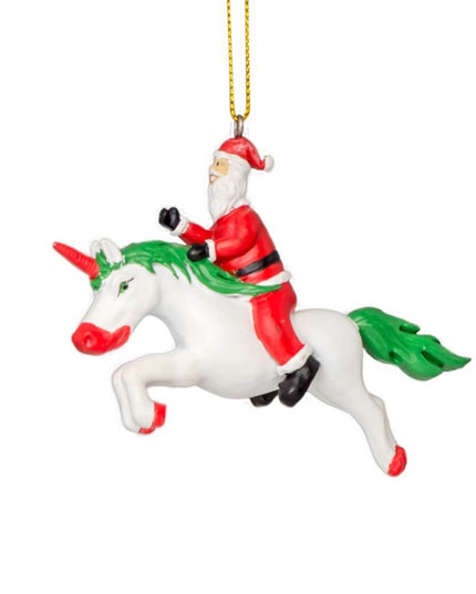 Décoration de sapin de Noël Licorne Père Noël