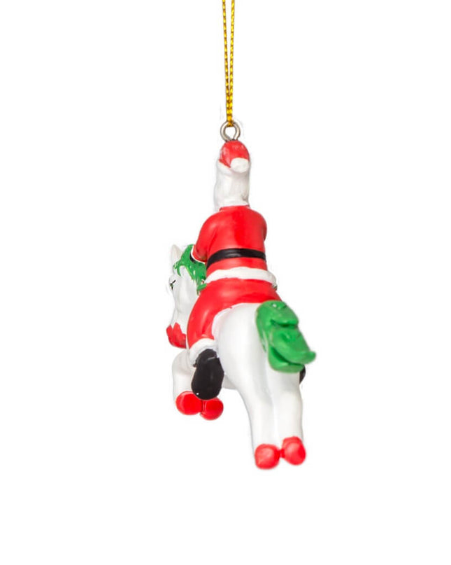Décoration de sapin de Noël Licorne Père Noël