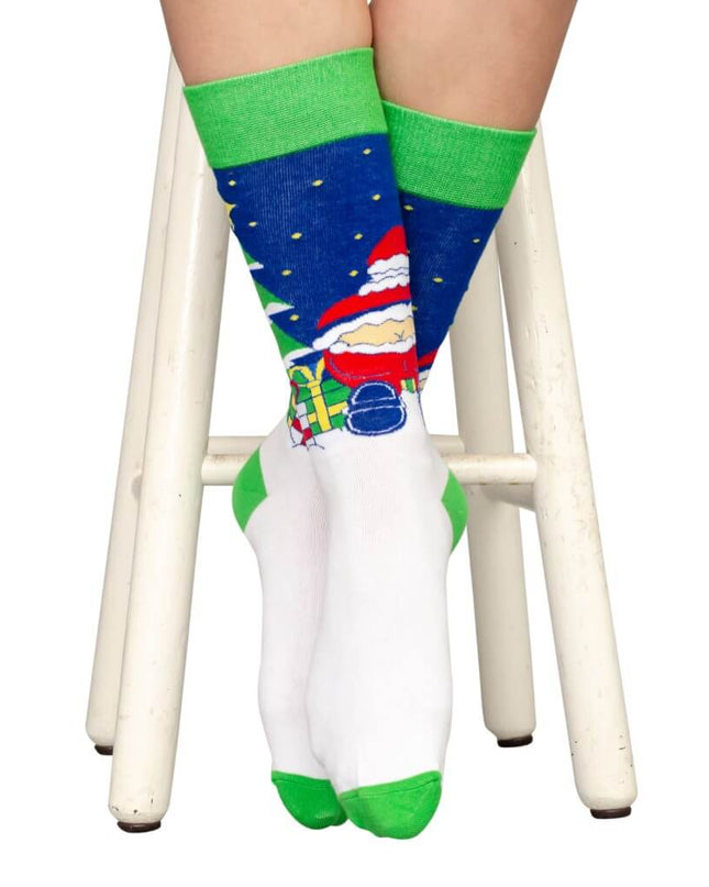 Chaussettes de Noël moches pour adultes, motif fesses du Père Noël