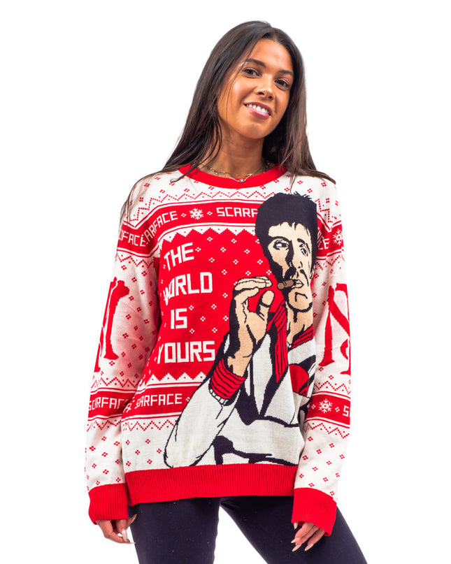 Pull de Noël moche Scarface Tony Montana pour hommes et femmes