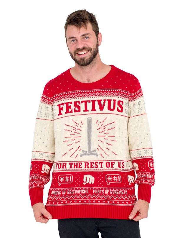 Pull de Noël moche Seinfeld Festivus pour hommes