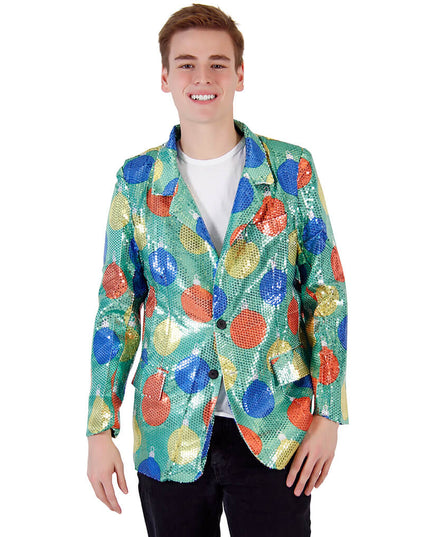 Veste blazer de Noël moche à paillettes