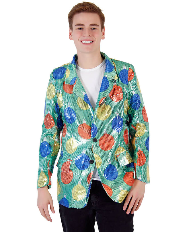 Veste blazer de Noël moche à paillettes