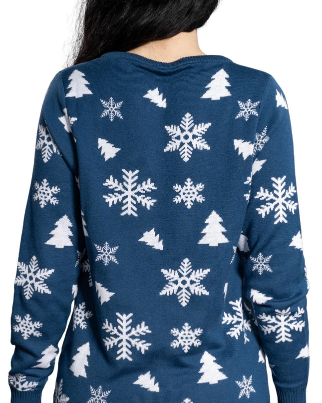 Pull de Noël moche à paillettes bonhomme de neige pour femme