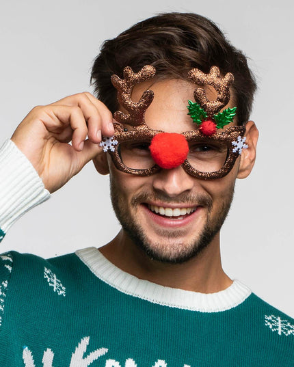 Lunettes à motif de renne brillant