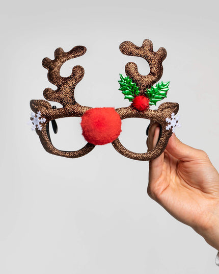 Lunettes à motif de renne brillant