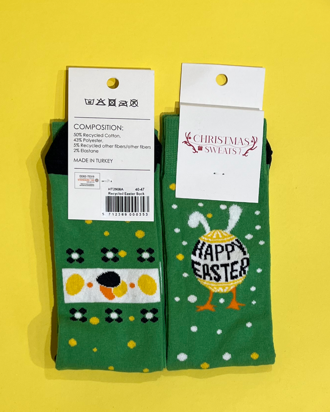 Chaussettes de Pâques vertes mignonnes