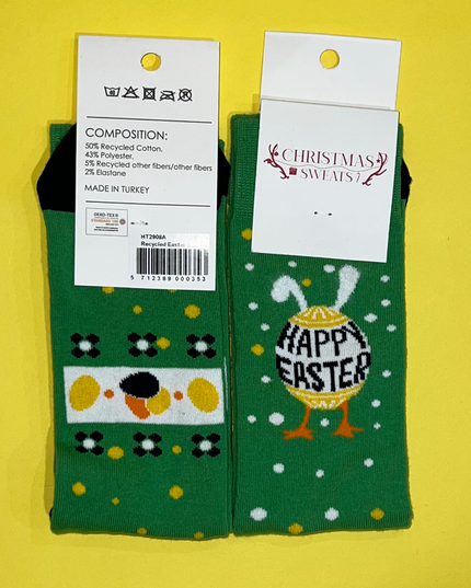 Chaussettes de Pâques vertes mignonnes