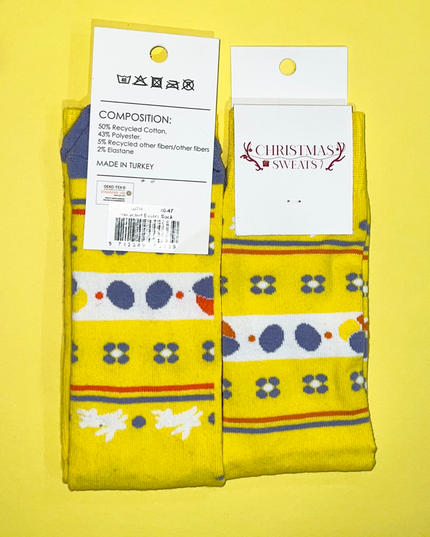 Chaussettes de Pâques jaunes mignonnes