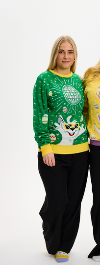 Pull de Pâques Disco Vert - Édition Femme