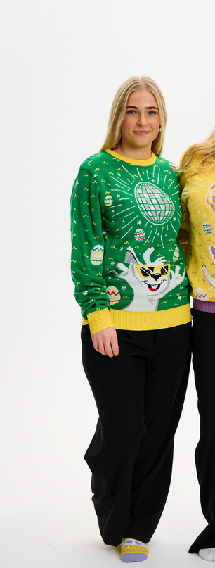 Pull de Pâques Disco Vert - Édition Femme