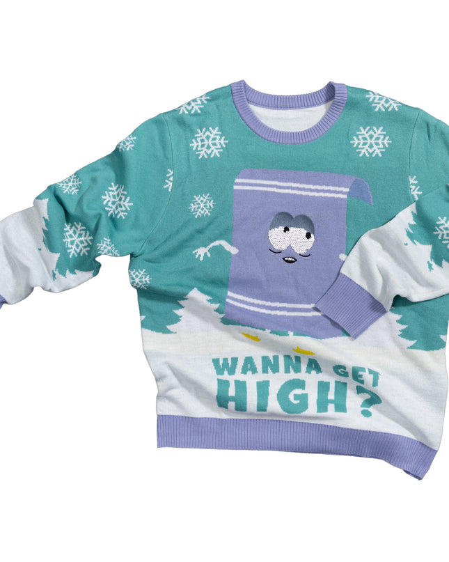 Pull de Noël moche de Towelie aux yeux rouges de South Park