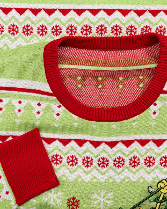 Pull de Noël moche avec lumières LED Bob l'éponge et Raiponce