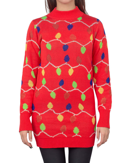 Robe pull de Noël moche à guirlandes lumineuses pour femmes