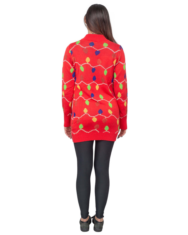 Robe pull de Noël moche à guirlandes lumineuses pour femmes