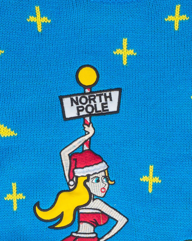 Pull de Noël moche pour femme, style strip-teaseuse