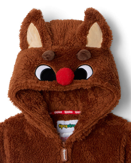 Toddler Girl's Rudolph Sherpa Jumpsuit