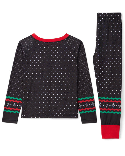 Toddler Girl's Fair Isle Rudolph Crew Neck Pajama Set