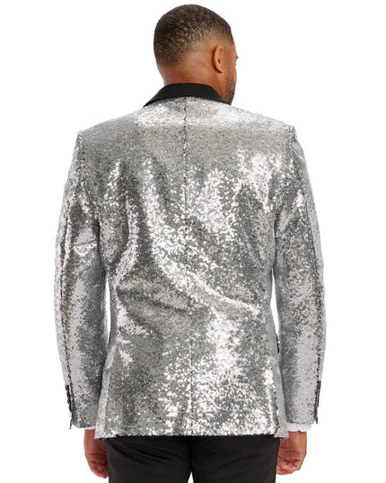 Men's Silver Sequin Blazer