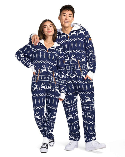 Men's Navy Fair Isle Knit Jumpsuit