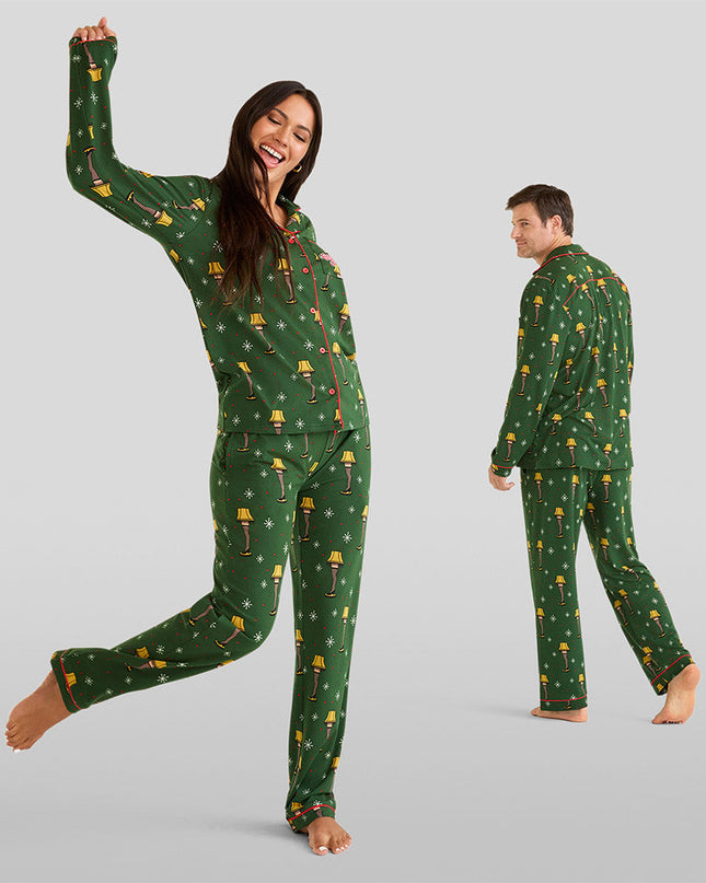 Matching Christmas Story Leg Lamp Couples Pajamas